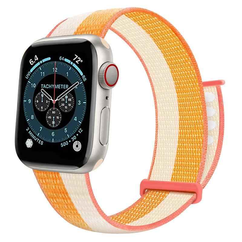 コンパチブル Apple Watch バンド 40mm 41mm 42mm 44mm 45mm 46mm 49mm 柔らかく快適で軽量で通気性の良いナイロンスポーツループベルトアップルウォッチシリーズ 11 10 9 8 7 6 5 4 SE Ultra