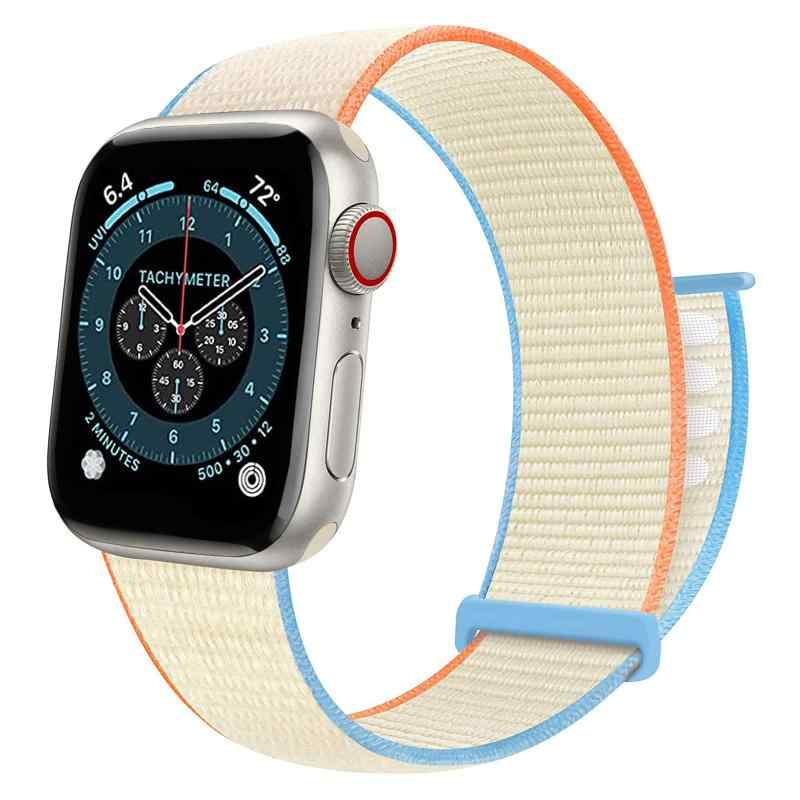 Ms Paletteのコンパチブル Apple Watch バンド 40mm 41mm 42mm 44mm 45mm 46mm 49mm 柔らかく快適で軽量で通気性の良いナイロンスポーツループベルトアップルウォッチシリーズ 11 10 9 8 7 6 5 4 SE Ultra｜アングル3