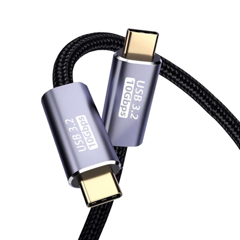 Type-c ケーブル USB-C to USB-C ケーブル USB3.2 Gen2標準 PD対応100W/5A急速充電 Thunderbolt 3 ケーブル4K@60Hz映像出力 10Gbpsデータ転送 E-Marker 内蔵ナイロン編組 高耐久