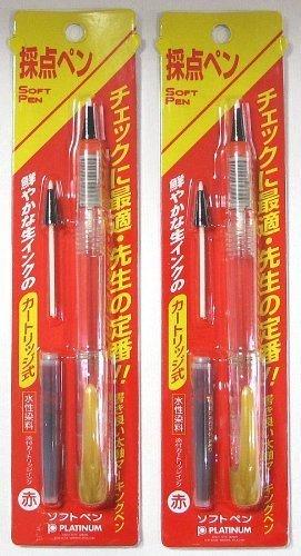 プラチナ万年筆 ソフトペン 採点ペン スケルトン(透明)軸 STB-800A 2本 officemtsd-2-10022330 Ms Palette パッケージ画像