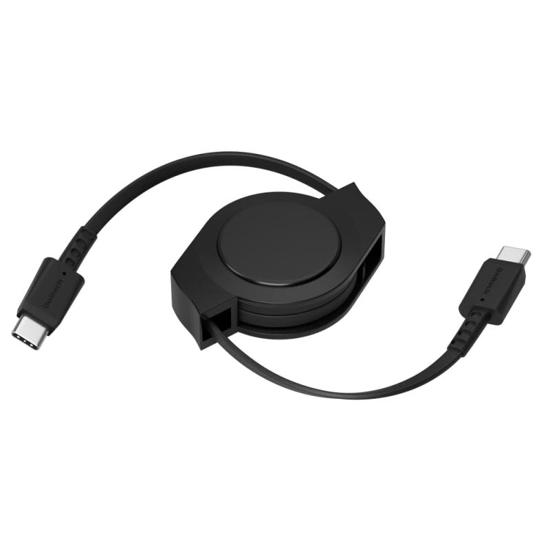 Rakuten - オウルテック Type-C (USB-C) to Type-C (USB-C) ケーブル 巻取り式 USB PD 60W対応 両引きタイプ 軽量 コンパクト 静音 1.2m