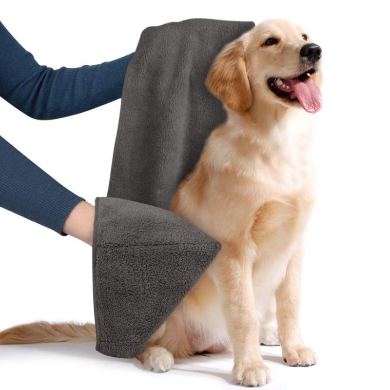 Pet Goods - Sinland ふわふわ マイクロ ファイバー 超吸水 ペット用 タオル 犬 猫 体拭き タオル