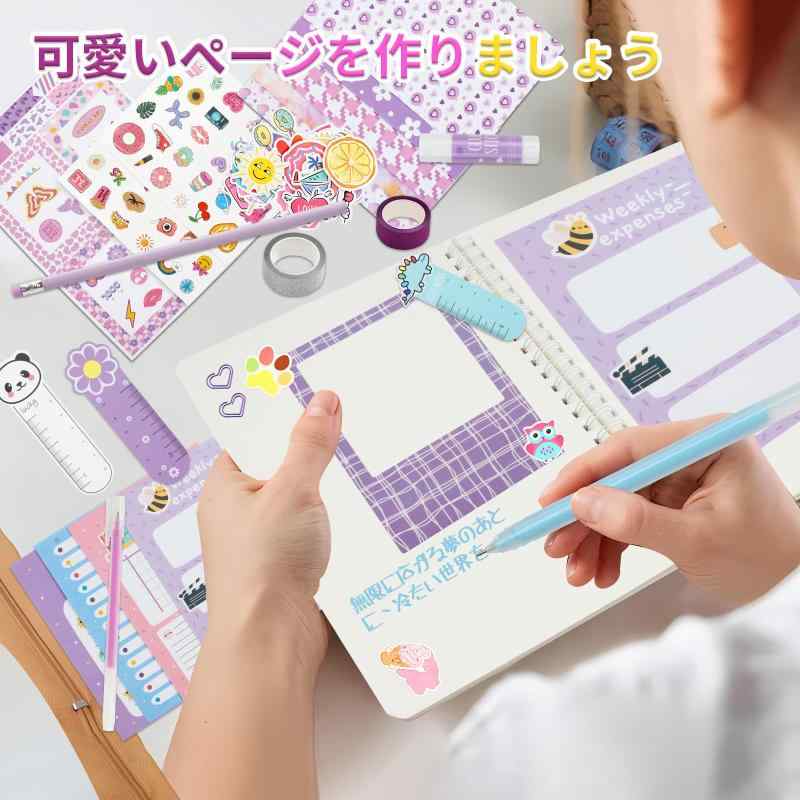 MITUKE 文房具セット 女の子 日記帳セット ノート セット 小学生 女の子 プレゼント スクラップブックキット ジャーナル ダイアリー 手帳キット officemtsd-2-10033124 Ms Palette サンプル画像3
