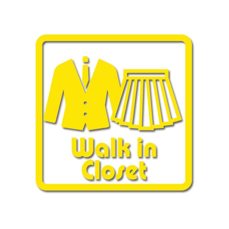 Rakuten - たみ屋「Walk in Closet」ウォークインクローゼットお風呂ドアステッカー 新築 マーク カッティングステッカー 光沢・防水 耐水・屋外耐候3～4年 日本製