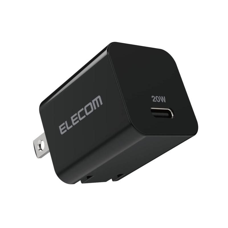 エレコム 充電器 Type-C ×1ポート USB PD対応 20W 小型 コンパクト 折りたたみ式プラグ採用 USB-C コンセント iPhone SE3/13/12/iPad/Android 各種対応