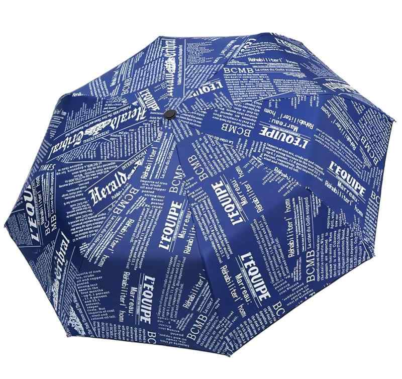 Rakuten - [YOYSE] 晴雨兼用 折り畳み傘 自動開閉 UVカット 完全遮光 雨傘 日傘 英字新聞 折りたたみ傘 ニュースペーパー 折り畳み