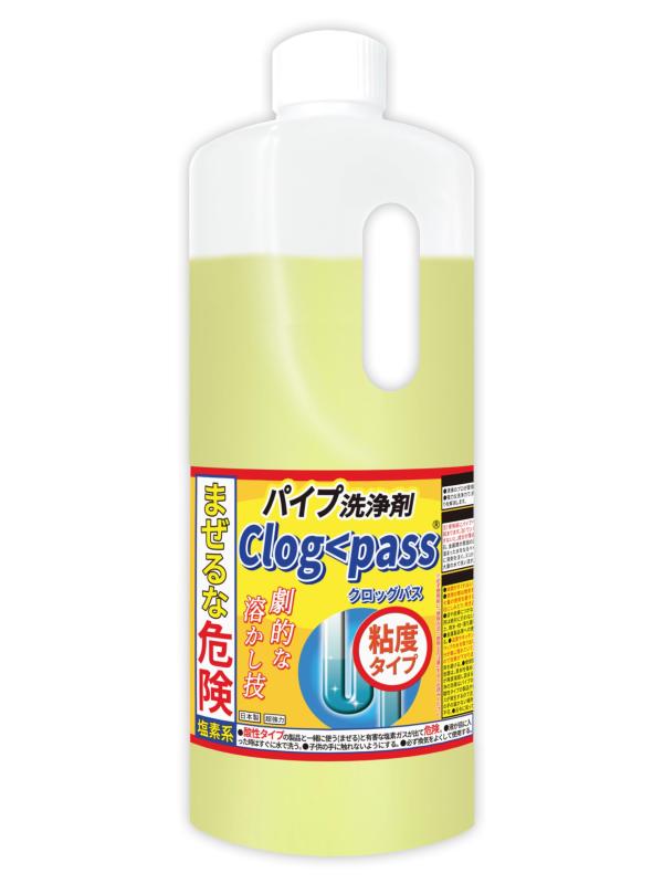 パイプ洗浄剤 クロッグパス 1kg 粘度タイプ 髪の毛などの排水管詰まり取り用 プロ仕様 純閃堂 -J1000