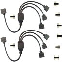 2個3分岐接続ケーブル 4 pin RGB LEDテープコネクタ30cm LED分配スプリッタケーブルSMD 5050 3528 3528 RGB LEDテープ...