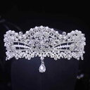 ヘアアクセサリー レディース ブライダル ティアラ クラウン バロック風 パール ジルコニア クリスタル フラワー ヘッドドレス ウェディング パーティー イベ...