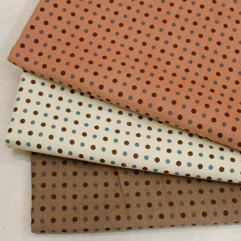 生地・布地 秋冬 レディース 子供服 ワンピース コーデュロイ 小波ドット柄 水玉模様 コットン100％ 平..