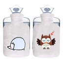 湯たんぽ かわいいカバー付き 容量 1.8L 2個セット湯タンポ お湯入れ 電気不要 柔らか ゆたんぽ 防寒グッズ あったかグッズ 足 冷え対策 生理期最適