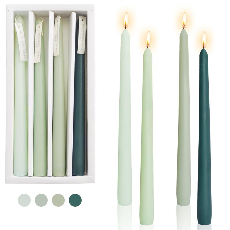 4個入り 手作りキャンドル テーパーキャンドル ソイワックス アロマキャンドル 香りの蝋燭 ろうそく 結..