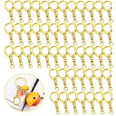 キーホルダー 金具 キーホルダーパーツ 50個入り 全長4.7CM ナスカン レジン パーツ キーホルダーパーツ 回転フック 丸カン 付き ハンドメイド キーリ...