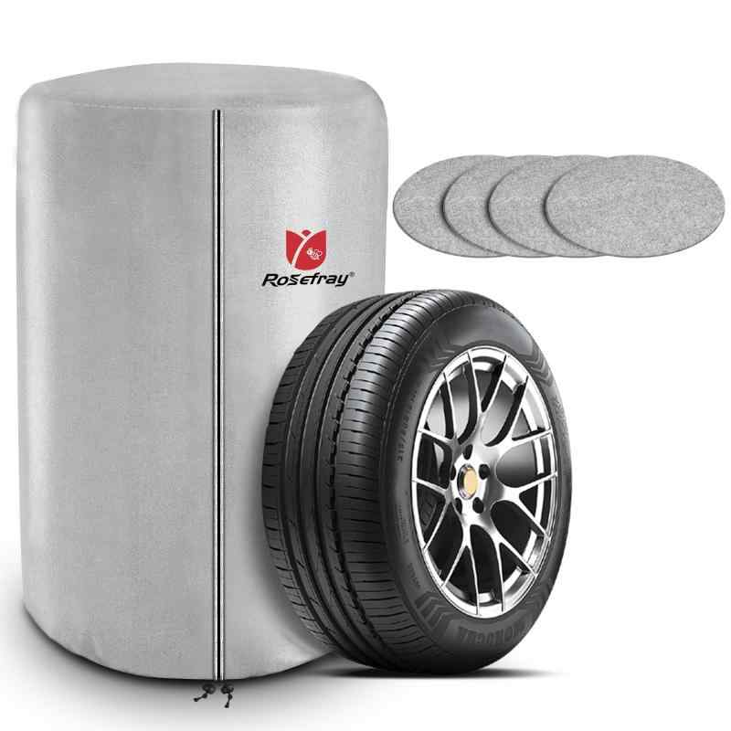 タイヤカバー 420D フェルトパッド4枚付き 厚手 収納カバー 雨よけカバー