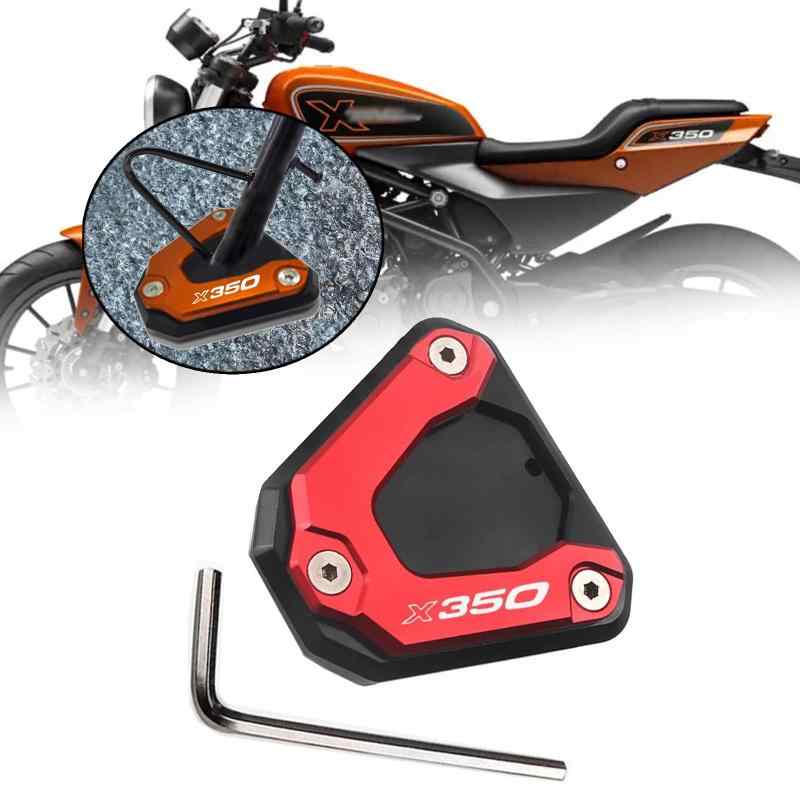 FOR 2023 50 x350 x 350アルミニウムサイドスタンド拡大器キックスタンドプレートパッドモーターサイクルアクセサリーx350オートバイアクセサリー