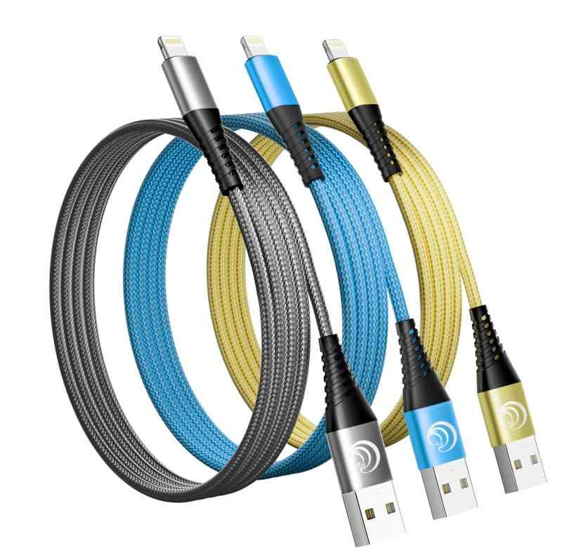 iphone 充電ケーブル 2m 3本セット ライトニングケーブル lightning ケーブル ナイ...