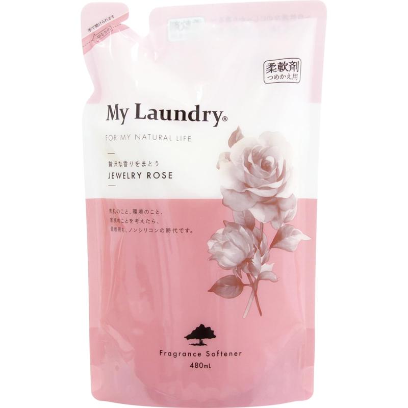 マイランドリー ノンシリコン柔軟剤 つめかえ用 薔薇の香り 480ml