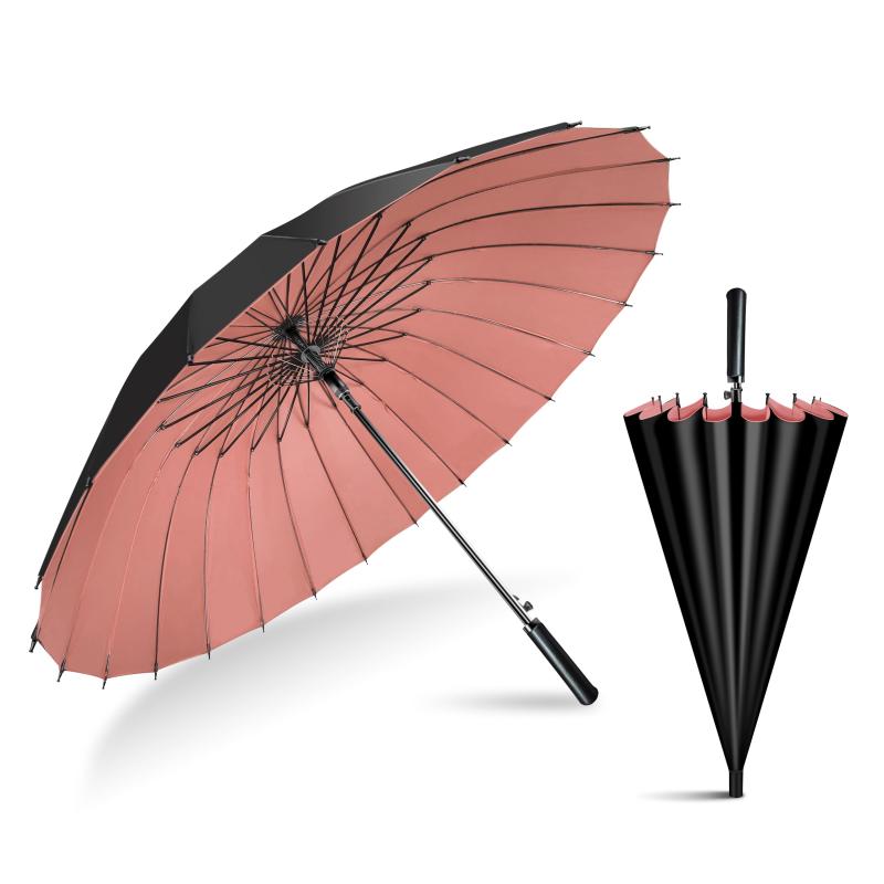 傘 メンズ 長傘 24本骨 強風に強い傘 革製手元 紳士傘 