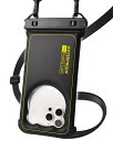 水に浮く防水スマホケース IPX8 完全防水 海 プール 顔認証 通話対応 7インチ 黒 首掛け 斜め掛け 水中撮影 海水浴 水泳 潜水