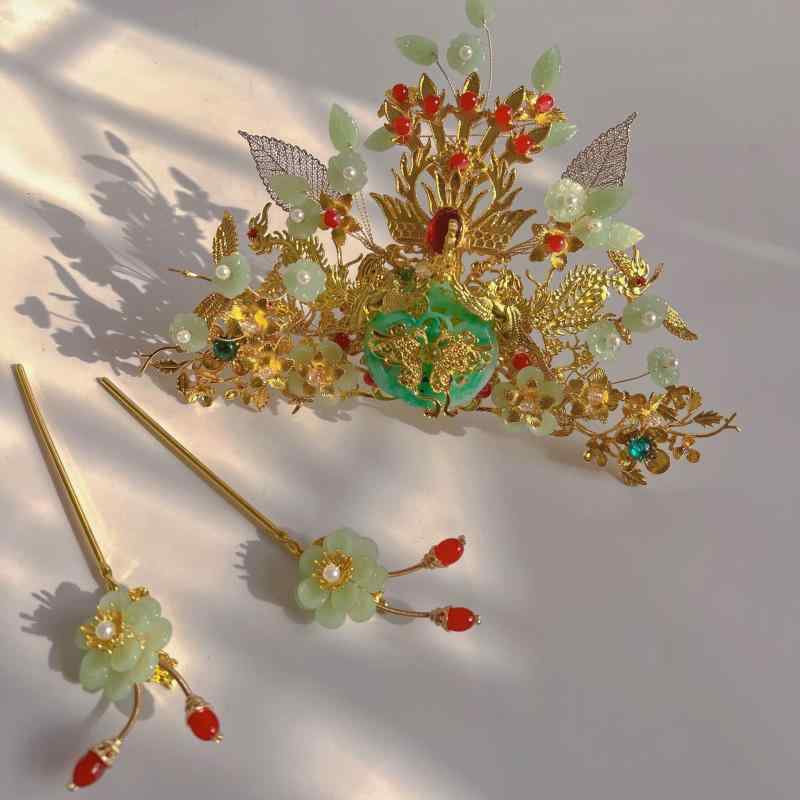 ヘアアクセサリー レディース ヘアピン ヘアクリップ かんざし コーム 花柄 合金 古風 髪飾り 中華風 コスプレ 舞台衣装 撮影用小物 イベント 結婚式 誕生...