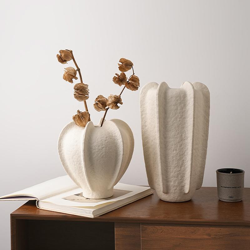 花瓶 レディース 陶器製 インテリア 雑貨 卓上 侘寂風 一輪挿し ドライフラワー 生け花 モダン