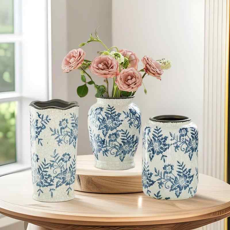 花瓶 陶器製 北欧風 インテリア 卓上 置き型 花器 ドライフラワー アレンジメント リビング 玄関 家庭菜園