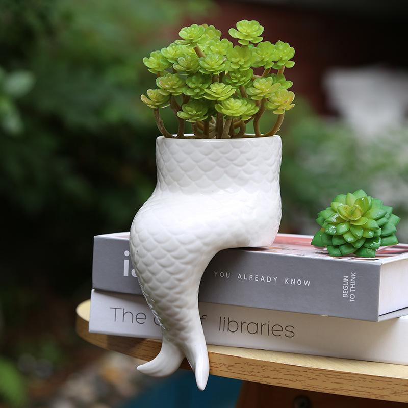 花瓶 北欧 陶瓷 人体 花器 美人魚 水培 ペン立て 小物入れ オブジェ 卓上 花挿し ミニ 一輪挿し アート 飾り