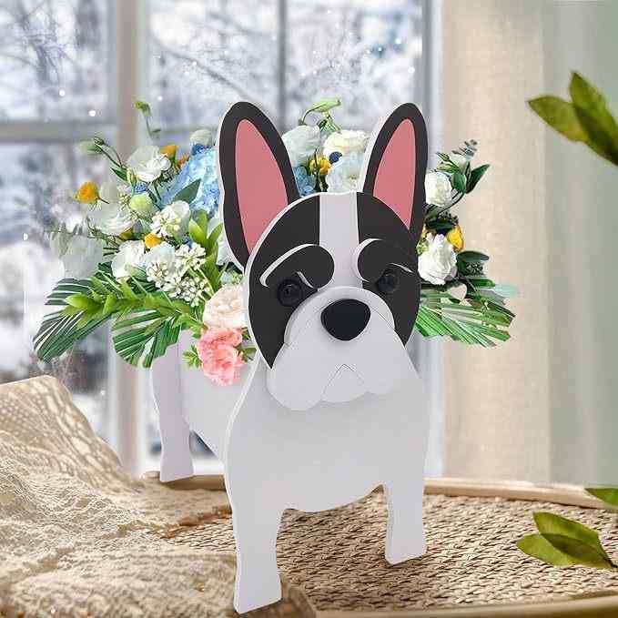 花瓶 鉢植え 庭 庭園 ガーデニング 多肉植物 寄せ植え 盆栽 カートゥーン フレンチブルドッグ パグ ホ..