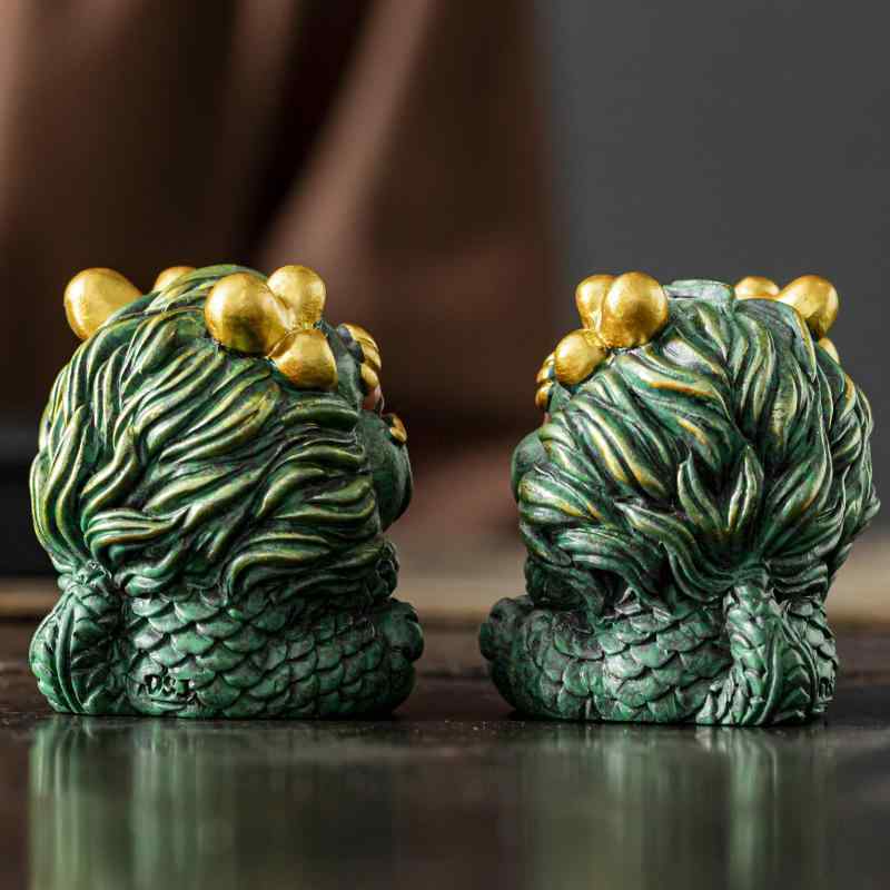 置物 青砂石 キリン 招財 開運 金運 幸運 瑞獣 縁起物 ペア かわいい おしゃれ インテリア オフィス デスク 玄関 オブジェ