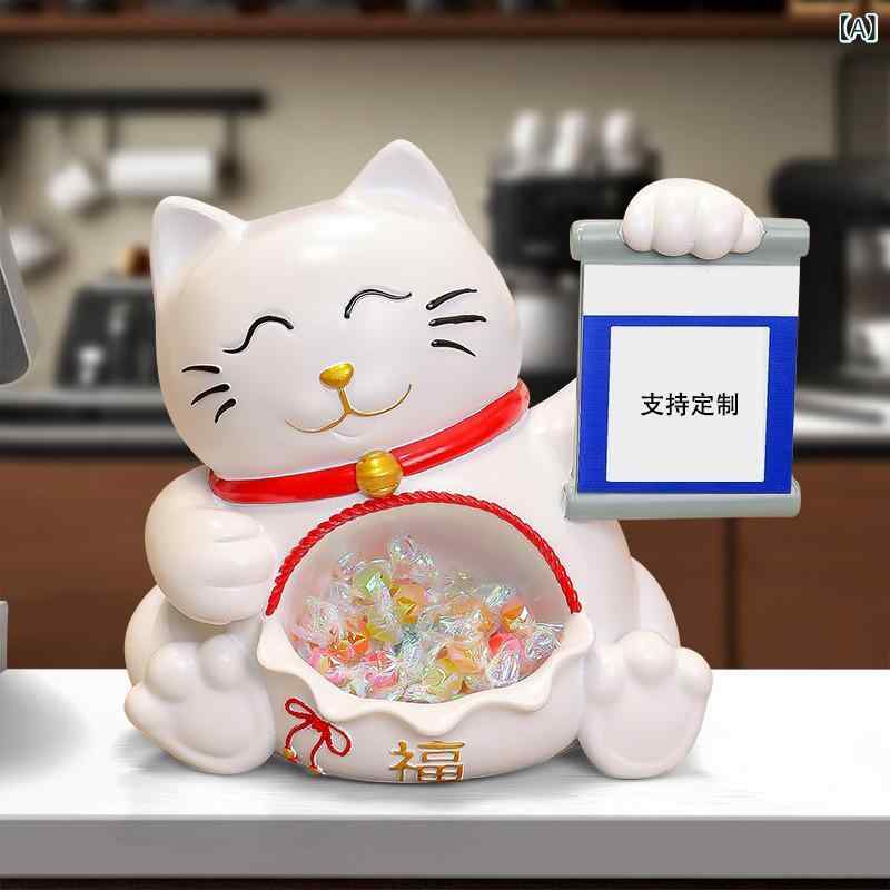 置物 オブジェ 招き猫 QRコード 商売繁盛 開店祝い 開業祝い 記念品 縁起物 ラッキーアイテム 店舗 フロント レジカウンター 受付 卓上 樹脂製