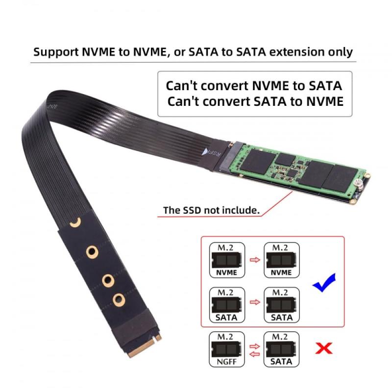 アダプター NGFF M-Key NVME オス - メス延長 PCI Express ケーブル 30cm PCI-E 4.0 メインボード D 2230/2242/2260/2280 用