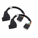 2個セットスーパースピード USB3.0 to USB2.0変換ケーブル マザーボード9pinオス to 20pinメス 超高速 5Gbpsのデータ転送同期リード