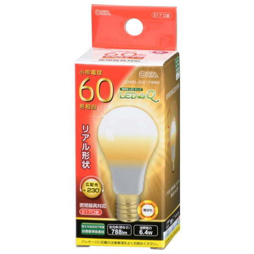 LED電球 小形 E17 60形相当 電球色 LDA6L-G-E17 IH92 06-3441 OHM オーム電機 LED電球 小形 E17 60形相当 電球色 LDA6L-G-E17 IH92 06-3441 OHM オーム電機
