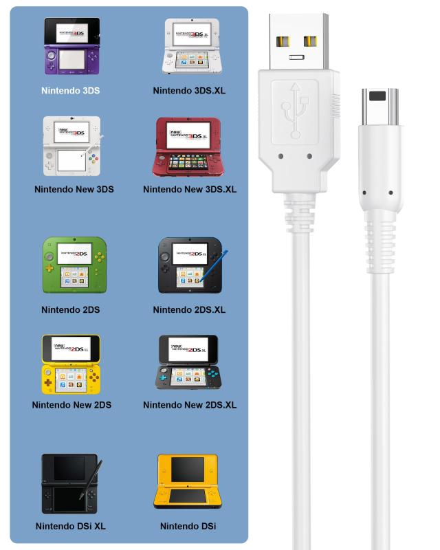 (3mの延長) 3DS 充電器 USB充電ケーブル 互換 ntendo New 3DS XL/3DS LL/New 3DS/3DS XL/3DS/New 2DS XL/2DS XL/2DS/DSi/DSi XL など対応 USB電源コード