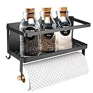 冷蔵庫 マグネット スパイスラック 冷蔵庫ラック 調味料 収納 キッチンペーパーホルダー マグネット 調..