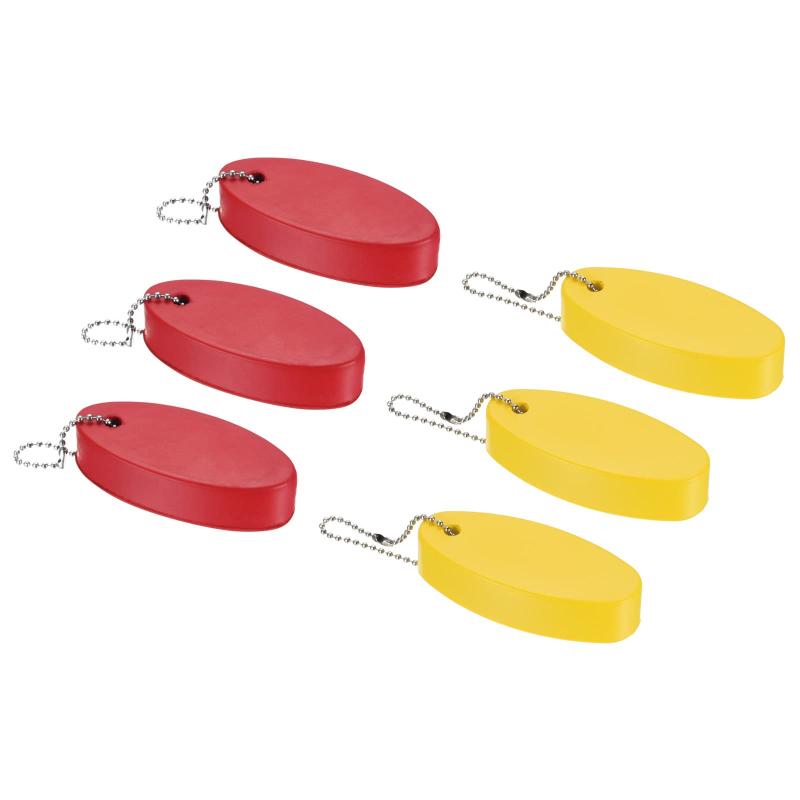 フローティングキーホルダー プラスチック製 6 個マリンセーリング オーバルキーチェーン 浮力のあるキ..