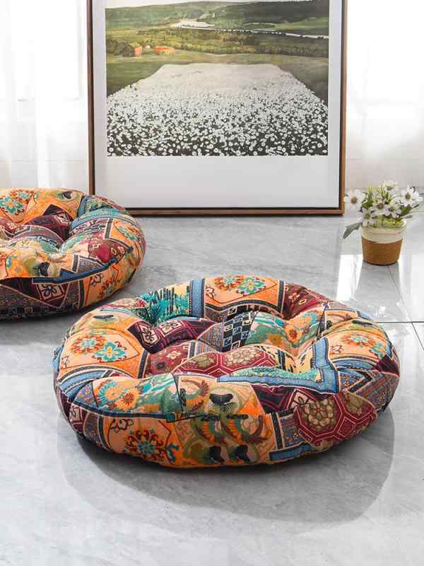 座布団 クッション フロアクッション おしゃれ 厚手 綿麻 無地 和風 丸形 角形 畳 椅子 ベンチ チェア..