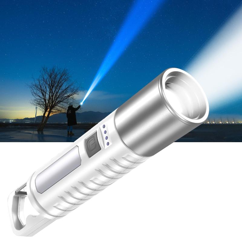 2025 最新の進化懐中電灯 強力 ledライト 高輝度 高級XPEライト 広角180度COB作業灯 ズーム調節 4モ-ド..