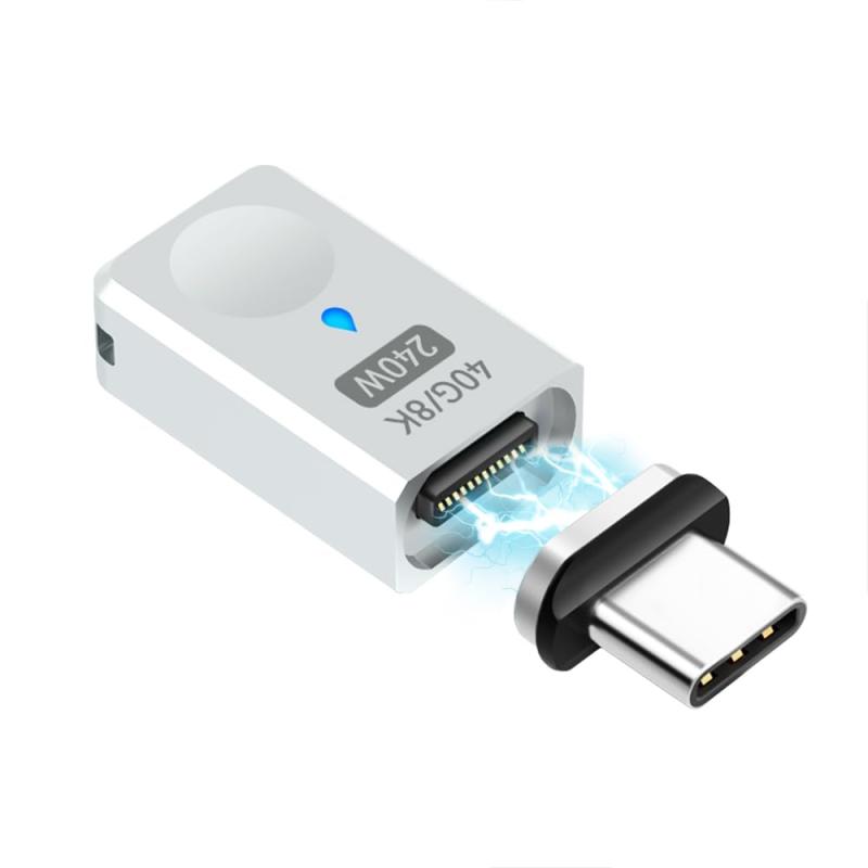 マグネット USB-C 変換 アダプタ 240W（プロ版 こだわりの設計）USB 4.0 40Gbpsデータ転送/Thunderbolt3対応/ 8K 60Hz映像出力/240W急速充電PD3.1Type-C 磁気 変換 アダプター McbookPro