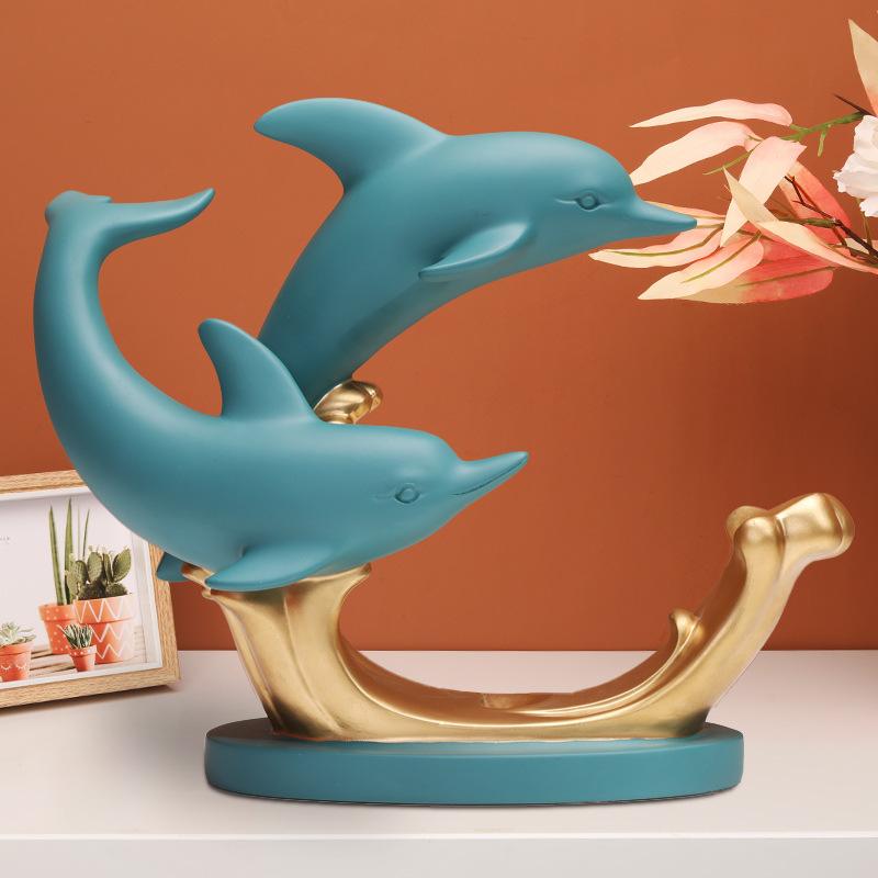 ワインラック インテリア 雑貨 樹脂製 ドルフィン 海豚 シャンパンゴールド ブルーグリーン リビング ..
