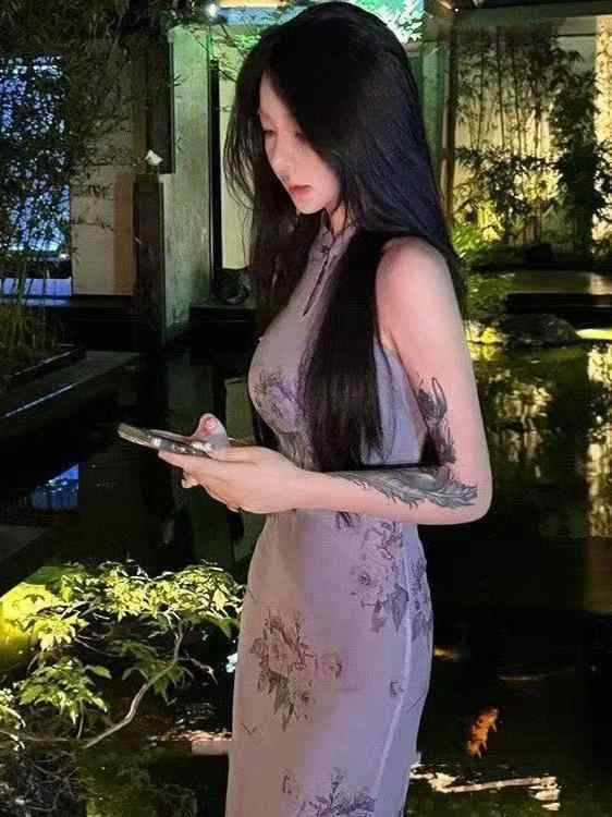 チャイナドレス レディース 膝丈 ワンピース ノースリーブ 花柄 aライン エレガント レトロ風 普段使い お呼ばれ パーティー