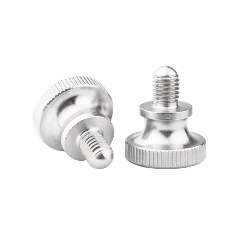 ローレットつまみねじ M3 M4 つまみねじ サムねじボルト ナール付き蝶ネジ 304ステンレス鋼 平型 段付きタイプ 10個入り