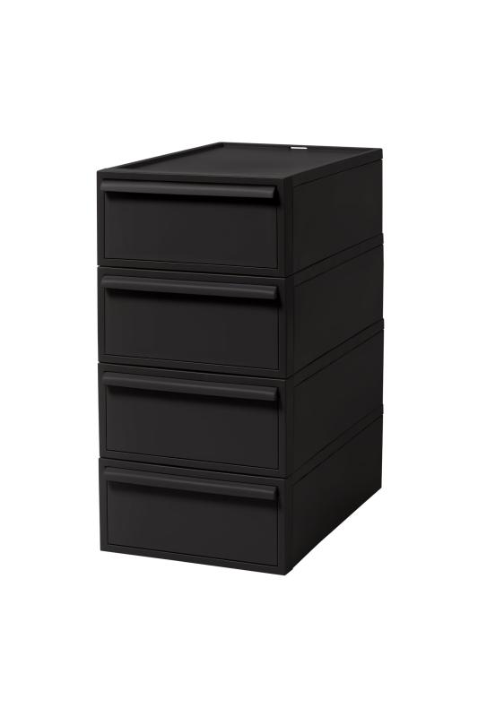 ライクイット (like-it) 収納ボックス クローゼットシステム 引出し (S) 4個組 オールブラック CS-D1 4..