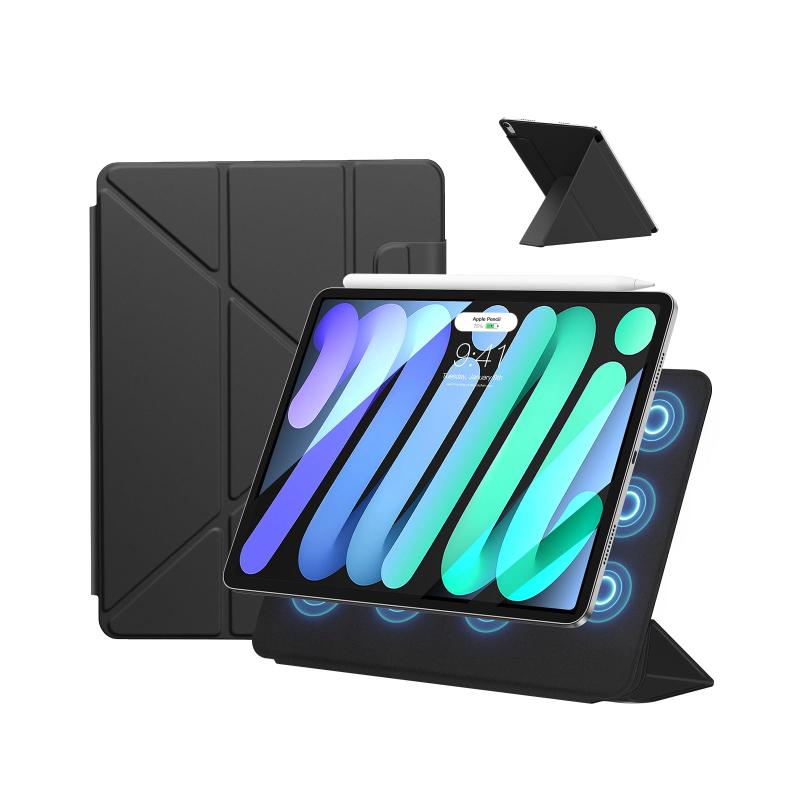 iPad mini7 ケース(A17 Pro、2024) iPad mini 第7/6世代 ケース (2024/2021) 8.3インチ ケース 強力マグネット吸着 横置&縦置 角度調整可能 三角形スタンド 安定感 Pencil Pro/USB-C対応