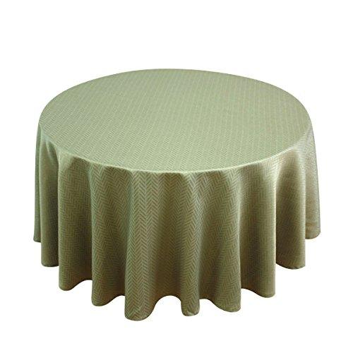 Cleib ヘリンボーン柄 撥水加工 円形 テーブルクロス 直径約150cm グリーン FS006