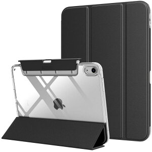 iPad 11世代 (A16) ケース 11インチ iPad10 10.9インチ 第11/10世代 カバー ApplePencilホルダー付 ペン収納 引出し式 透明バック 薄型 PUレザー キズ防止 三つ折り TPUフレーム PCバック スタンド 衝