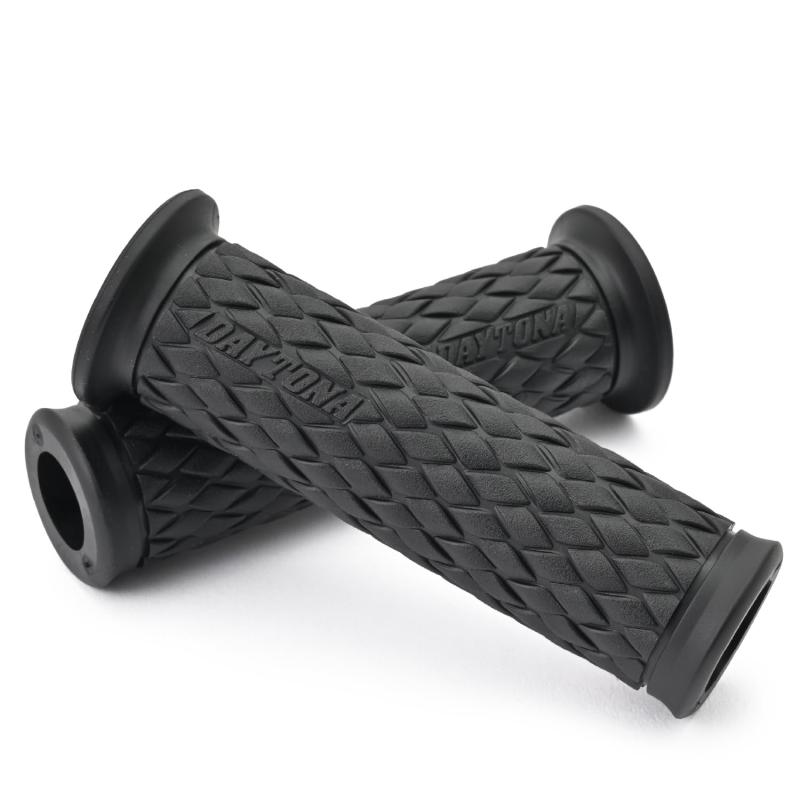 デイトナ(Daya) グリッピーグリップ バイク用 グリップ ハンドル径φ22.2用 122mm エンド貫通 GG-D-KNIT ブラック 33432