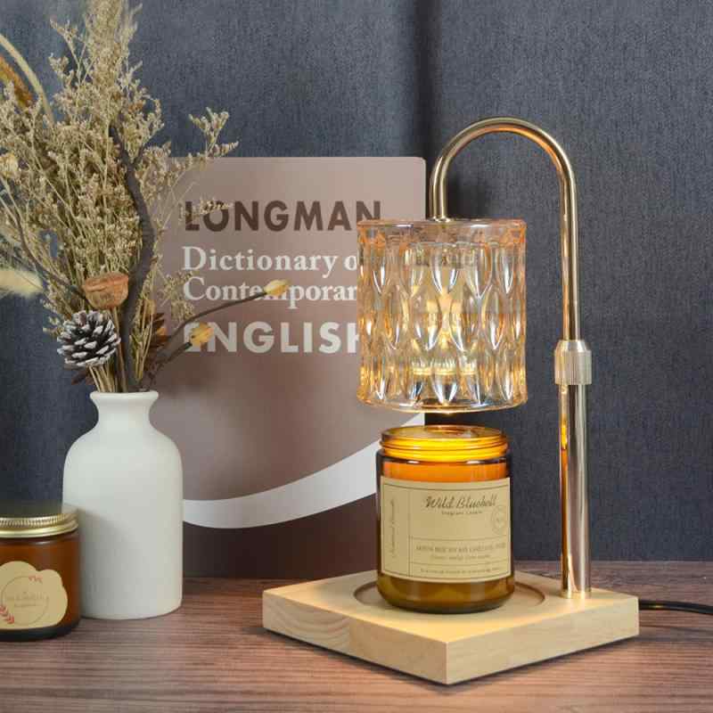 アロマランプ 北欧 融蝋（ろう） アロマ キャンドルウォーマー 卓上 間接照明 無煙 竹木 香薫（こう） 癒し リラックス 雰囲気 暖色 ライト スクエア