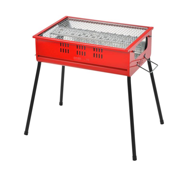 グリーンライフ(GREEN LIFE) 日本製 少煙バーベキューコンロ BBQコンロ レッド