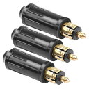 3PSC DIN Hellaオスプラグヨーロッパ12V DINシガーアダプタ交換対応 バイク用DIYヘラ修理プラグ